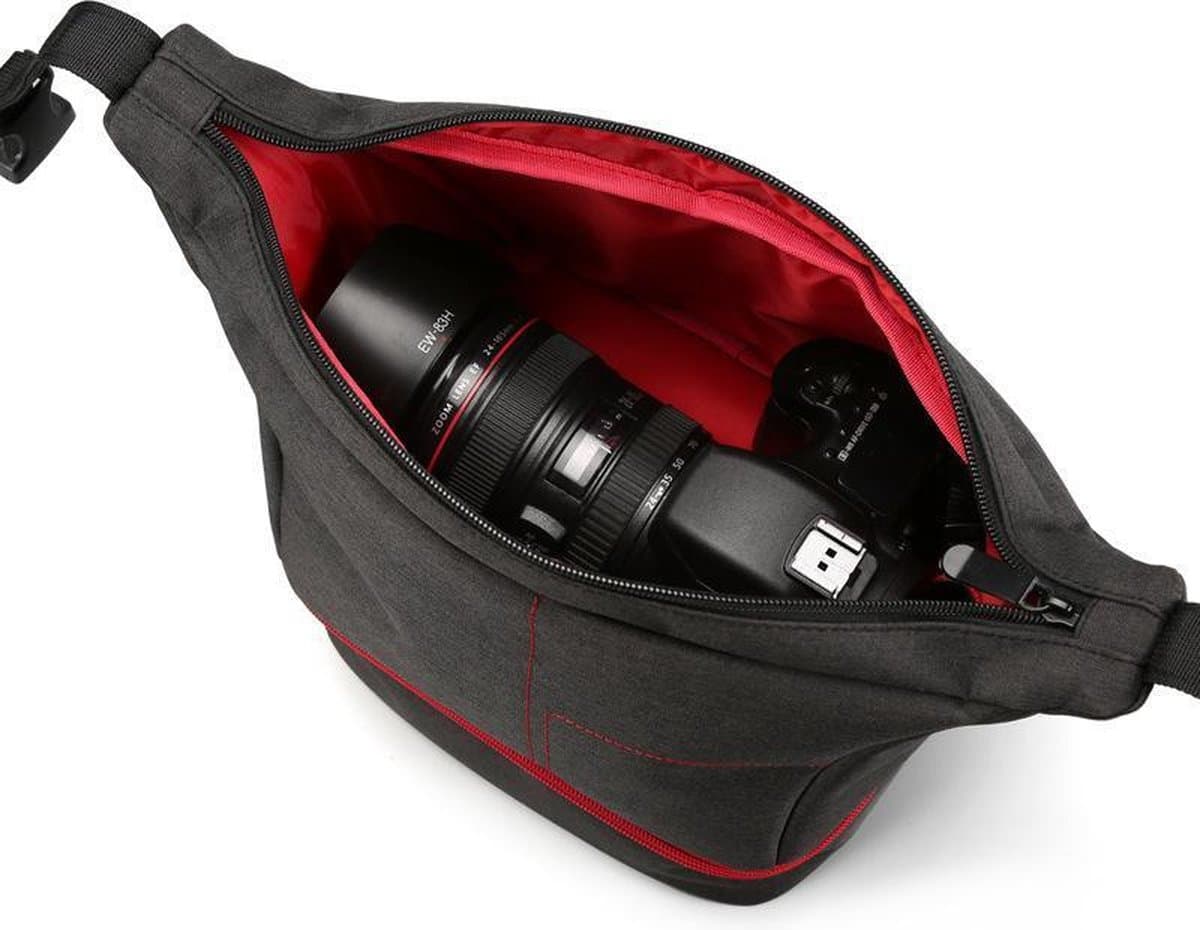 Reismonkey Camera Schoudertas – Cameratas Voor Spiegelreflexcamera/Systeemcamera – Fototas met schouderband - Grijs thumbnail 5
