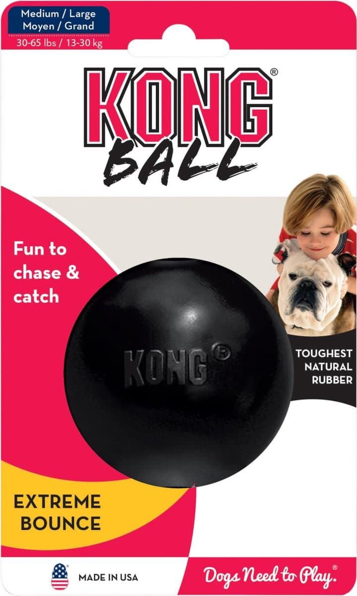 Kong Extreme Bal - Honden Speelgoed - Zwart - M/L - Ø 7.5 cm thumbnail 6