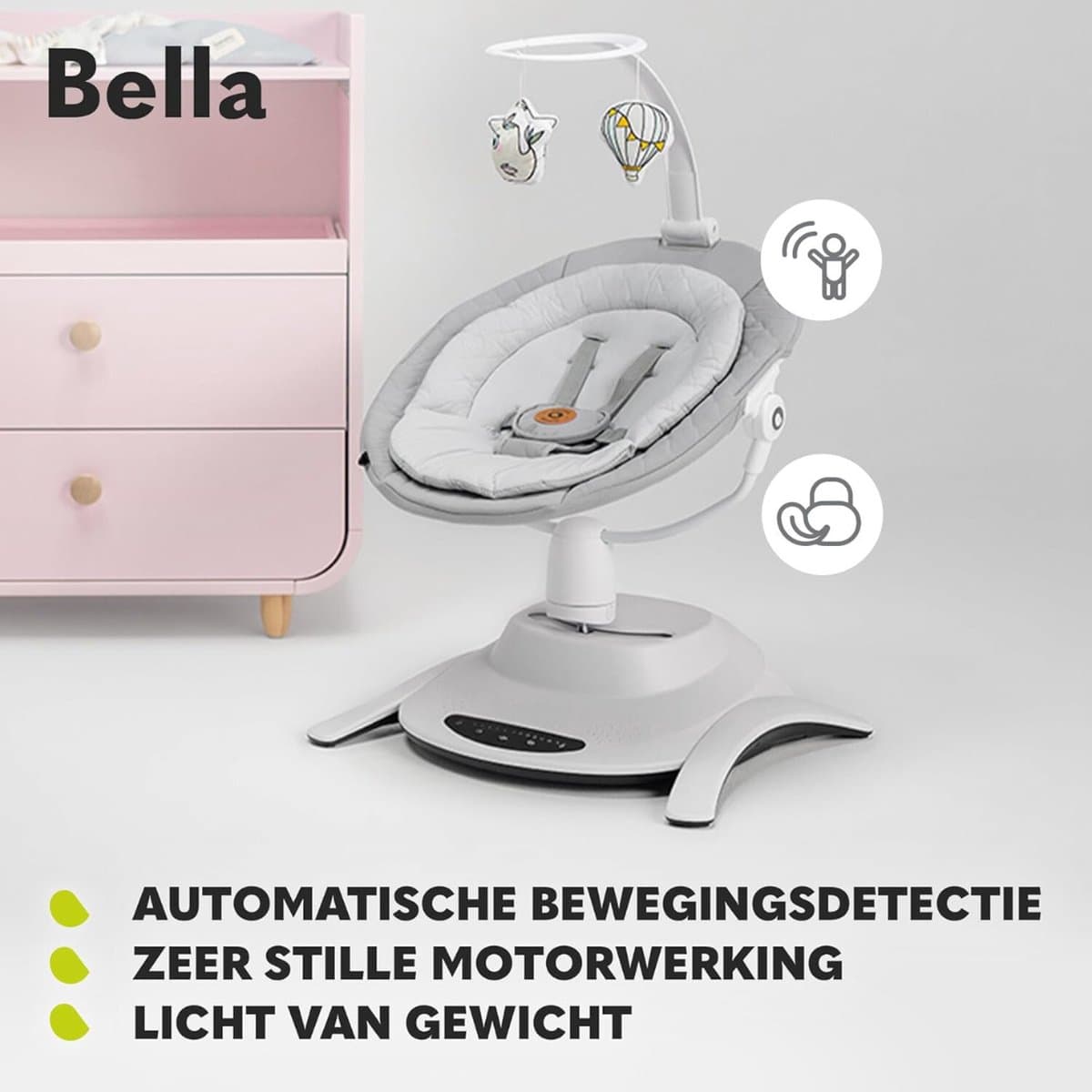Elektrische Wipstoel - Elektrische Babyschommel - Schommelstoel - Baby Swing - Premium thumbnail 4