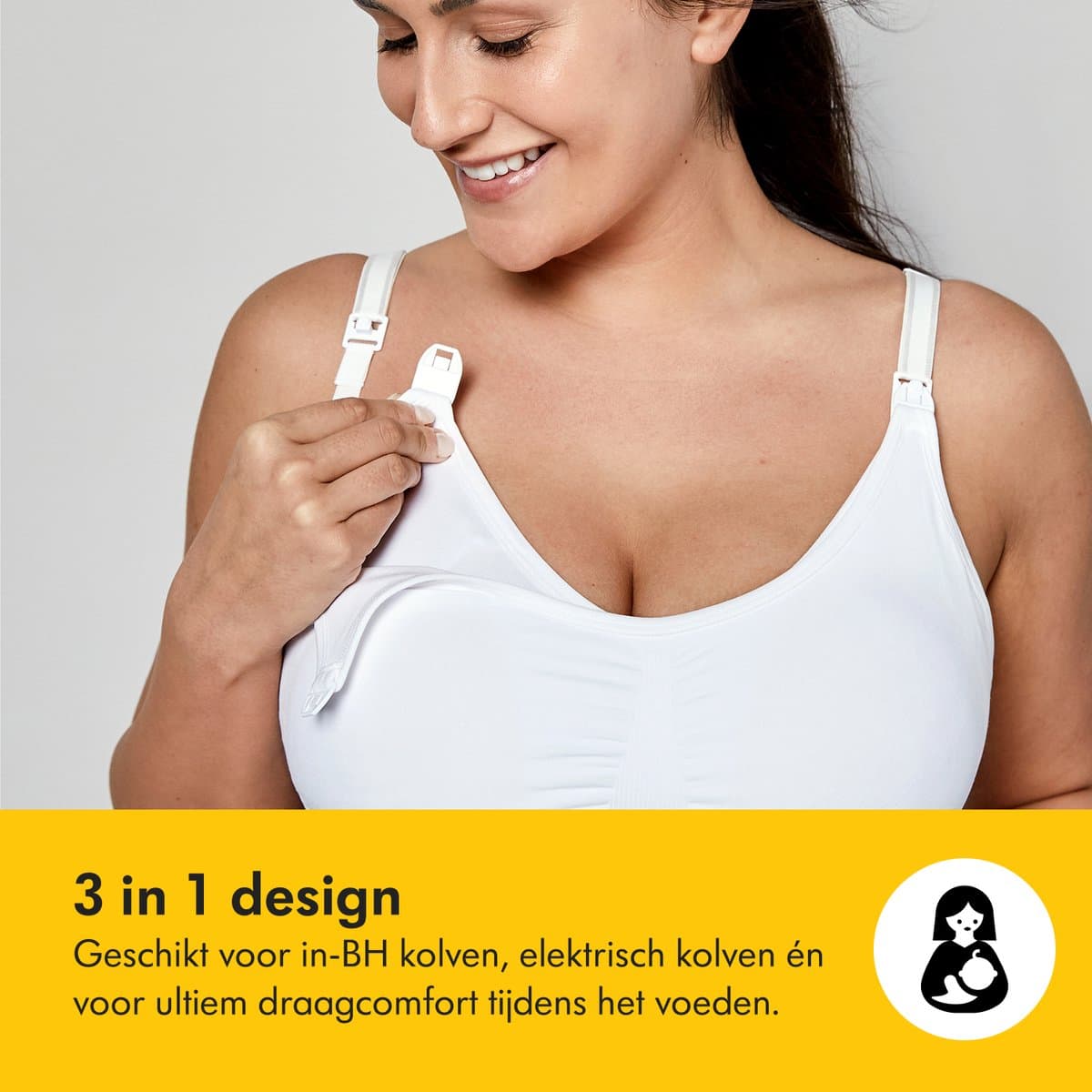 Medela 3-in-1 Voedingsbh en kolf bh voor zwangerschap borstvoeding en kolven - Zacht en met stretch - Zwart - maat XXL thumbnail 4