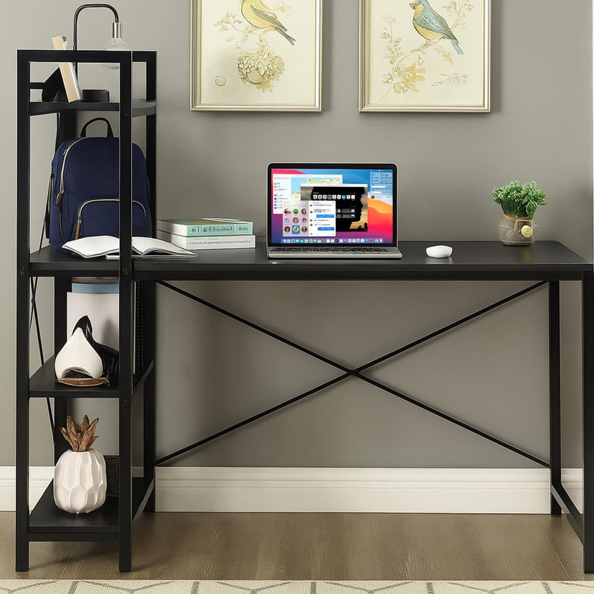 Bayt Bureau - Game Bureau - Gaming bureau - Computertafel - Zwart - 120 x 75 x 120 cm thumbnail 5