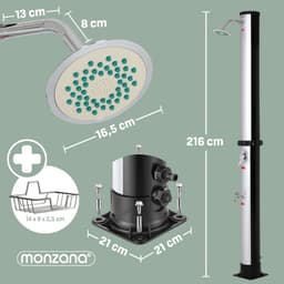 Productfoto van Monzana Buitendouche 35L Solar UV-Bestendig 60°C Zwart