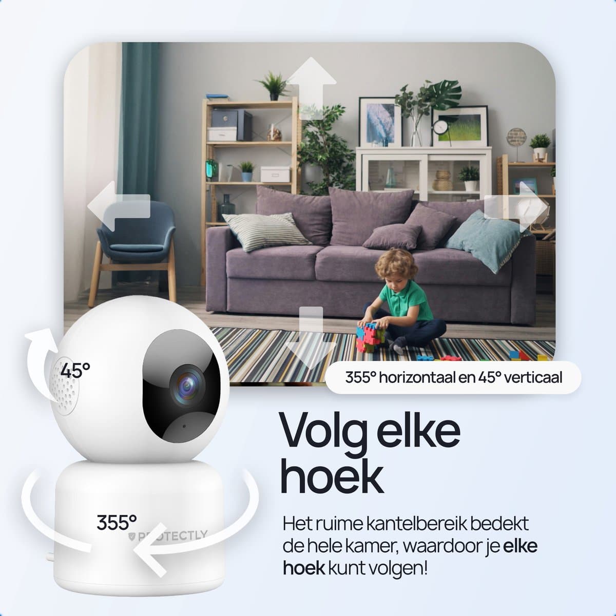 Protectly Beveiligingscamera binnen - 2K Ultra HD met 64GB SD thumbnail 2