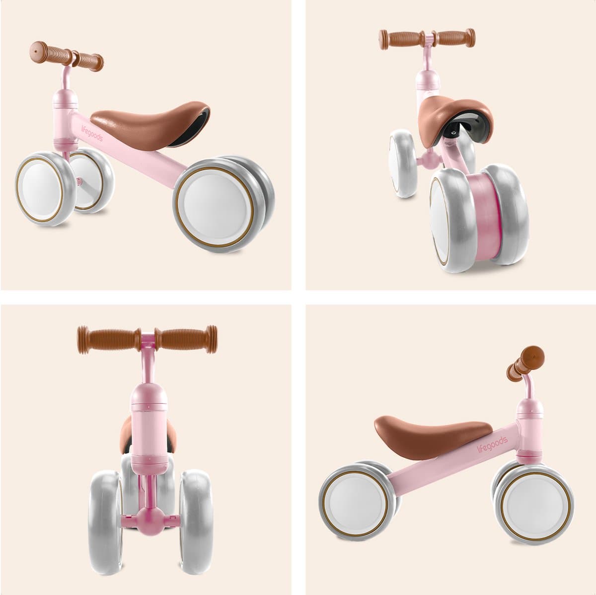 LifeGoods Loopfiets - Speelgoed Vanaf 1 jaar - Jongens en Meisjes - Kinderstep - Loopfietsje - Roze thumbnail 8