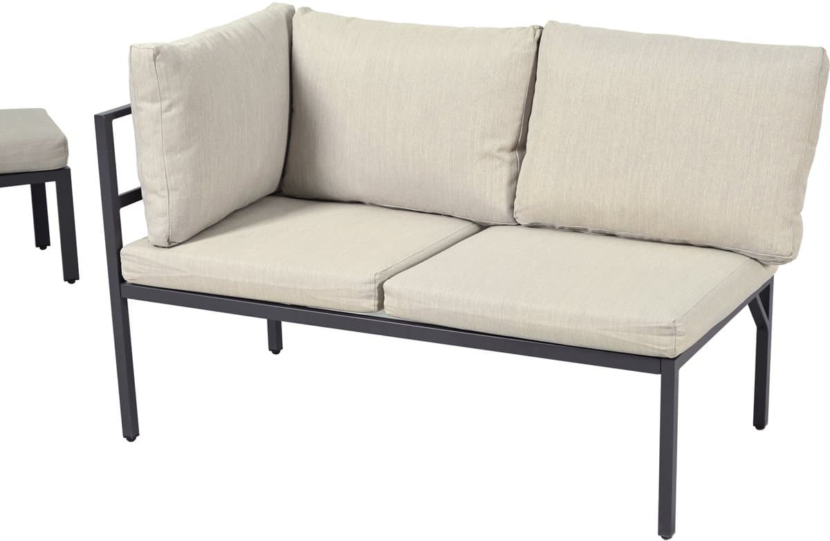 Tuin eettafel en stoelen set - Tuin lounge stoel set, 4 delige set - Tuinmeubelset - hoekbank - grijs thumbnail 3