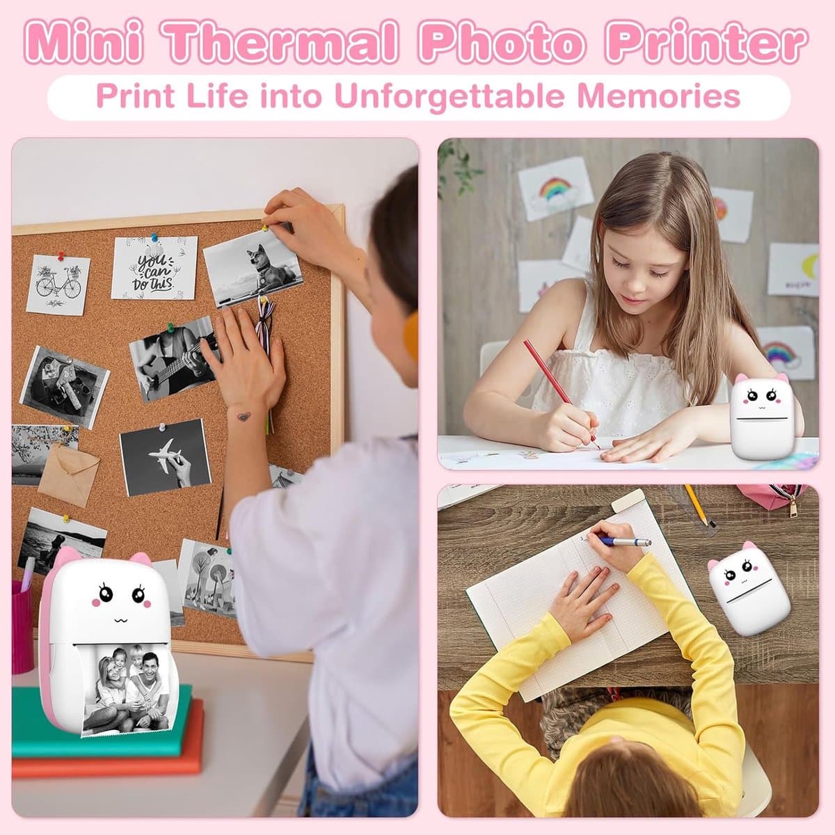 RFWR® Mini Bluetooth Thermische Printer voor Smartphone - Afdrukken van Foto's, Notities, Stickers en Etiketten zonder Inkt thumbnail 3
