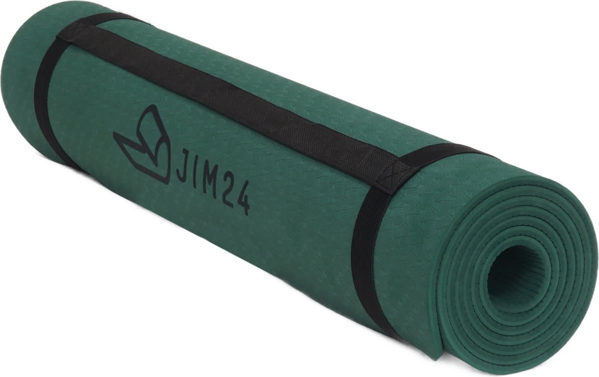 Jim24 Yogamat - Yoga Mat Antislip - Fitness Mat - Sportmat - Pilates Mat - Slijtvast - Extra Dikke Gym Mat - Duurzaam TPE - Incl. Draagtas en Riem - Olijfgroen thumbnail 4