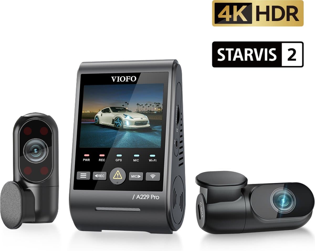 VIOFO A229 Pro - 3-kanaals 4K dashcam met GPS