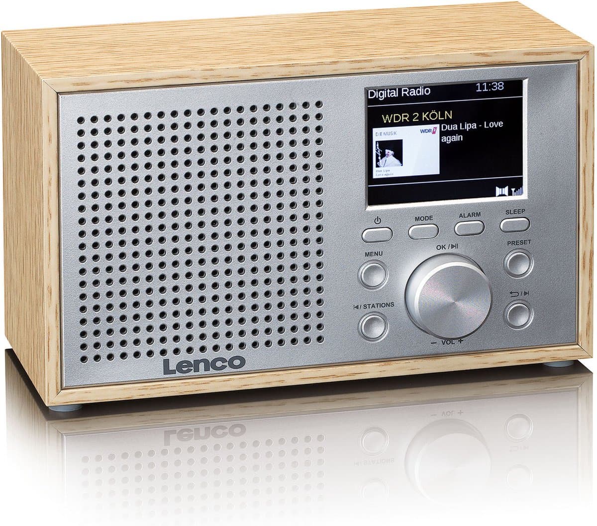 Lenco Radio op Batterijen - Compacte DAB FM Radio - Bluetooth - Houten behuizing - DAR-017WD - Noodradio - Noodpakket - Hout thumbnail 2
