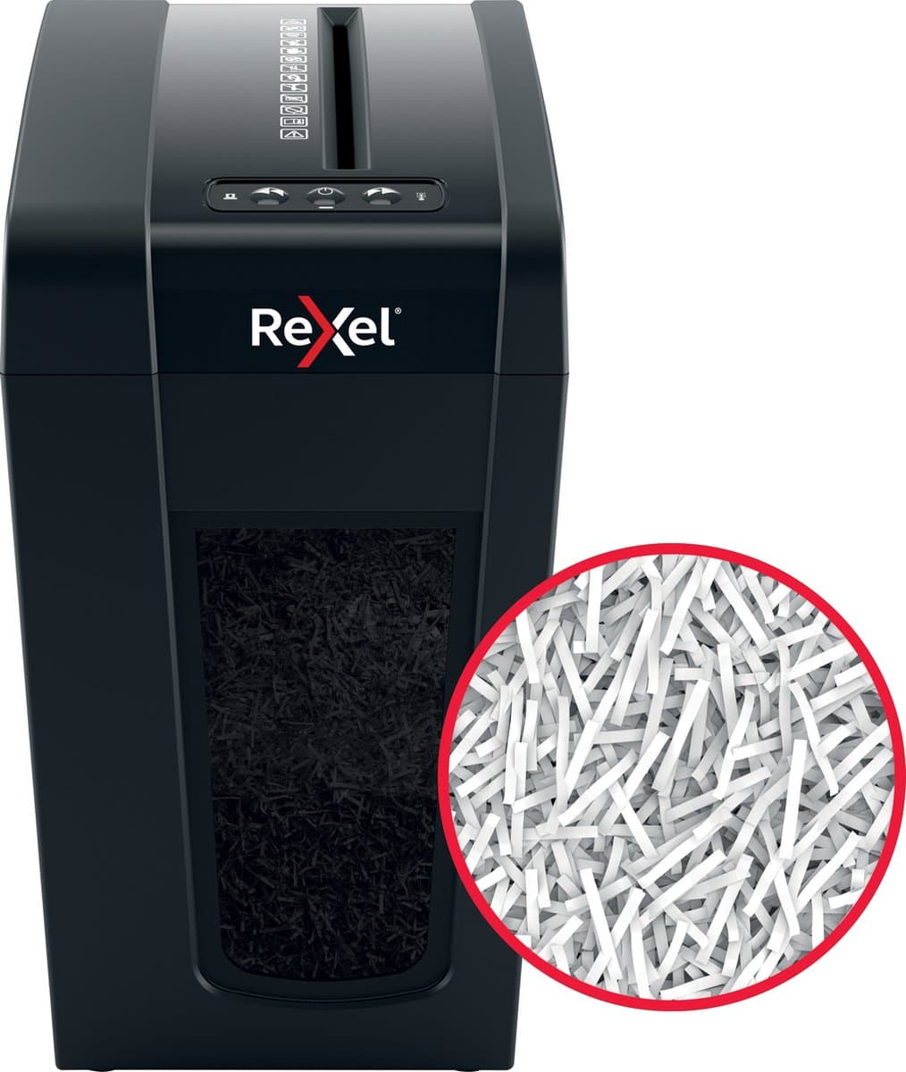 Rexel Secure X10-SL Stille Papierversnipperaar - P4 Micro Snippers - Tot 6 Vel - 10L - Zwart thumbnail 4