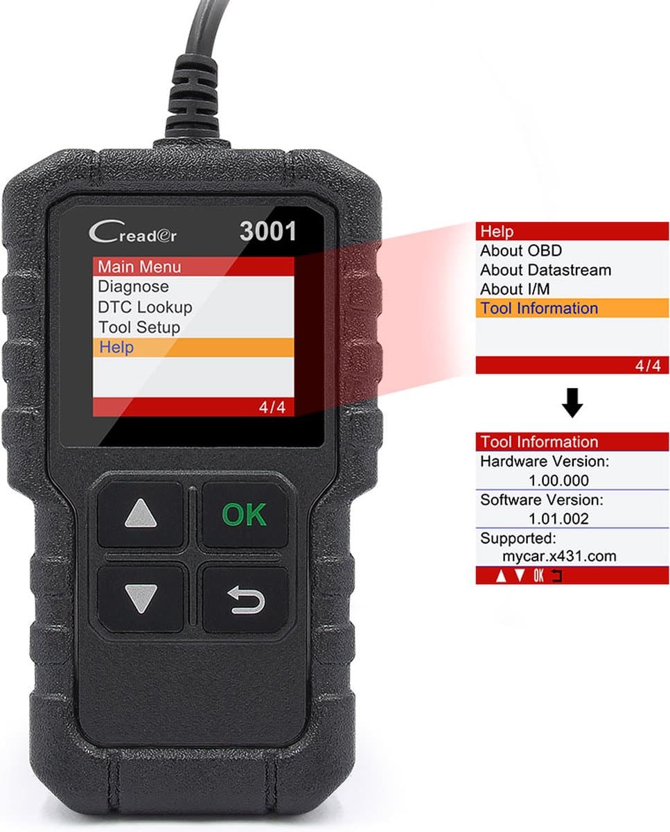 Launch Creader 3001 - OBD2 scanner - Auto Uitleesapparatuur - Storing verwijderen - Plug & Play thumbnail 6