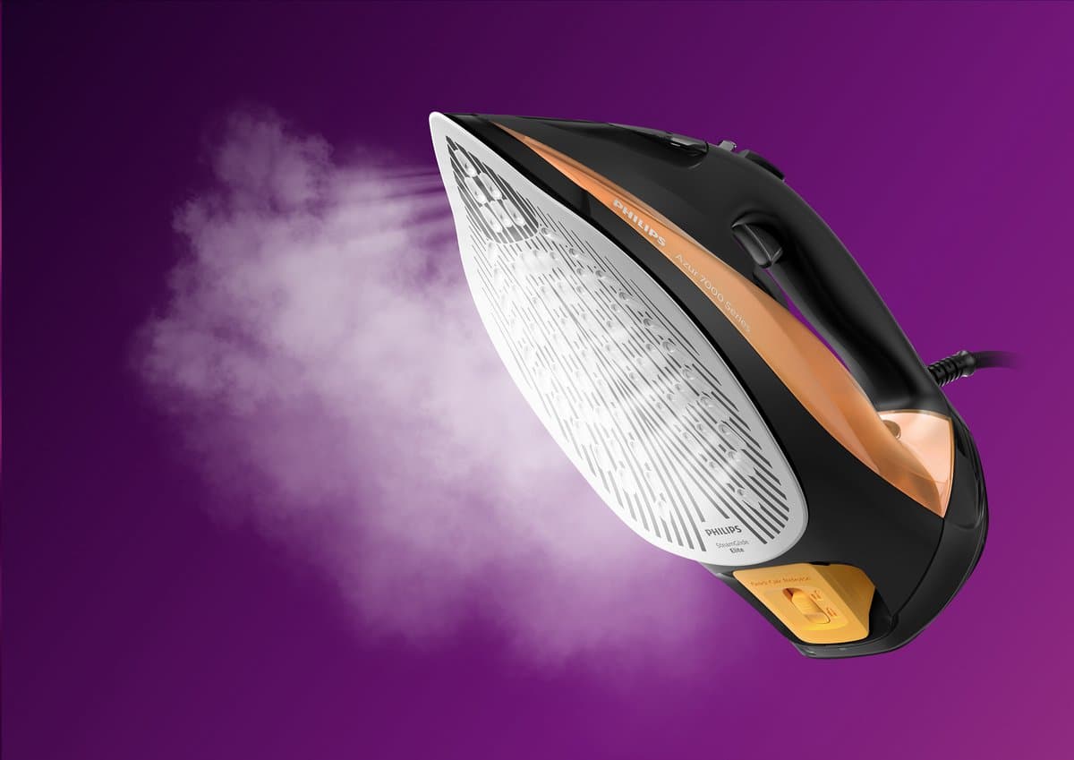 Philips Stoomstrijkijzer DST7040/80 - Zelfreinigend - Verticaal Strijken Mogelijk - Lang Snoer - Druppelstop - Zwart / Goud thumbnail 5