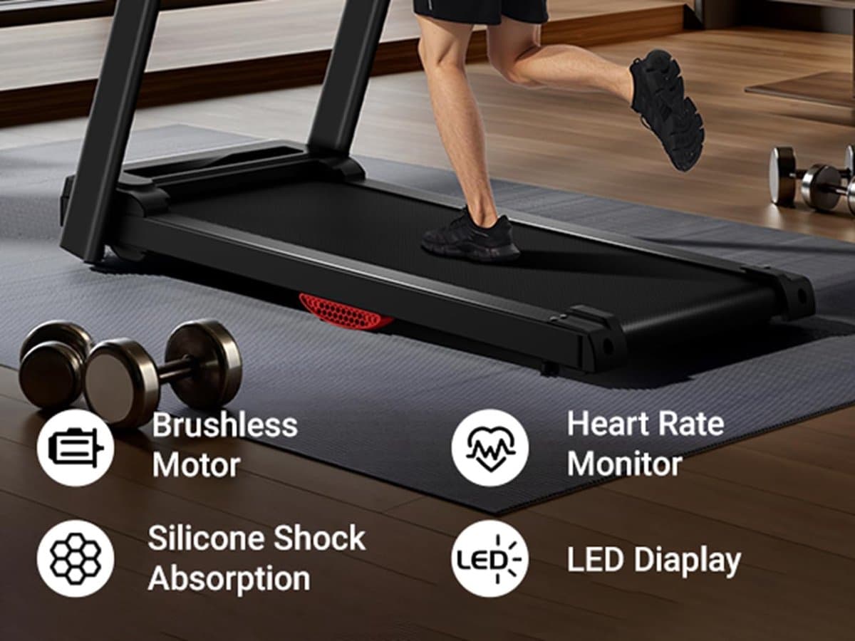 Opvouwbare Loopband - Hometrainer Fitness - Intensieve Training - 15% Helling Simulatie - 136 kg Capaciteit - Zwart thumbnail 8