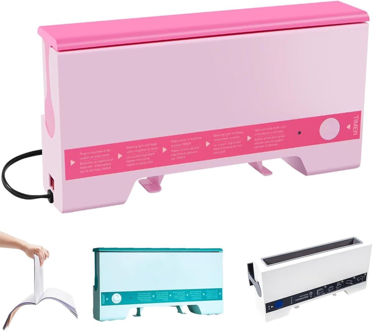 Thermische Bindmachine - Elektrische Boekbinder - Documenten Binden - Grote Bindcapaciteit - 50 mm dik - Roze
