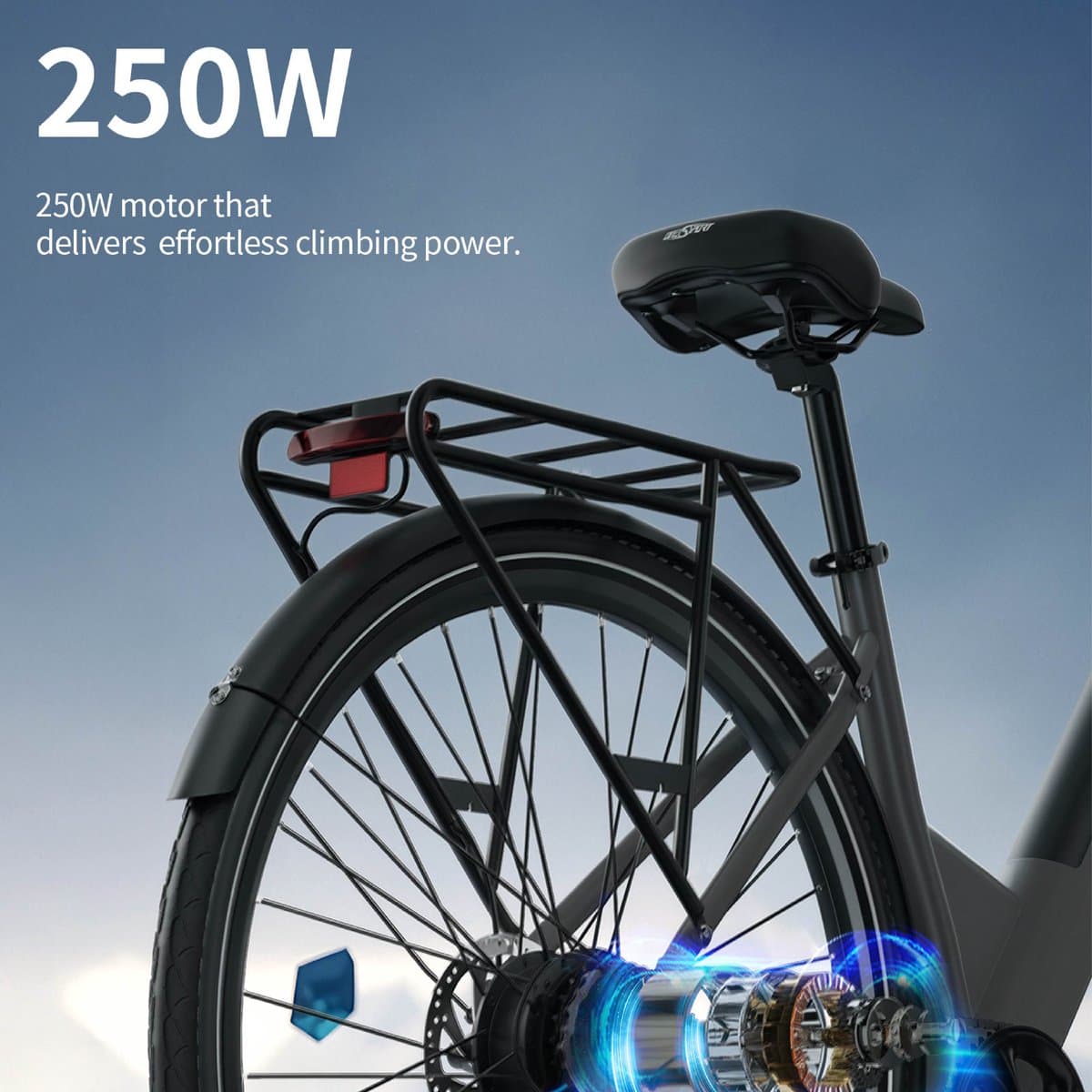 ONESPORT OT12 E-bike - 25 km/u - 27.5inch - 40km actieradius - 250W motor - 36V 13Ah accu - grijs thumbnail 7