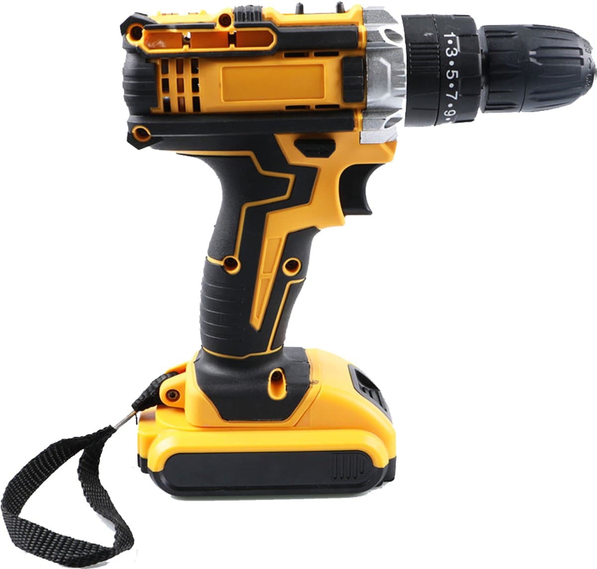DeWalt-look Accuboormachine 21V Set – 2 Accu's, Snellader, 45 Nm Koppel, Sleutelloze Boorkop en 24-Delige Accessoireset thumbnail 5