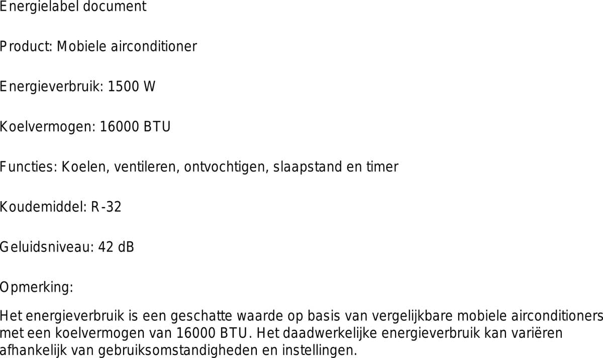 Mobiele airco 16000 BTU stille draagbare airconditioner met wifi, ontvochtiger en slaapstand thumbnail 2