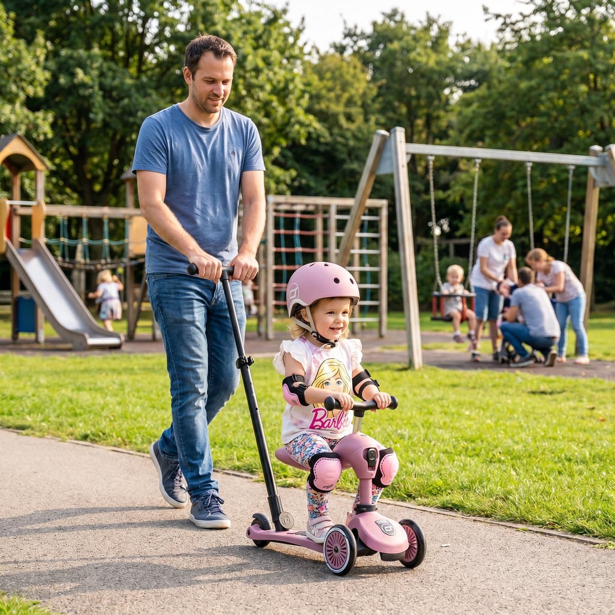 Scoot & Ride Highwaykick 1 Push & Go - 2-in-1 Kinderstep met duwstang - Step & Loopfiets 2-in-1, 3 wielen - Duwstang 3 hoogtes, afneembare voetsteunen - 1-5 jaar, max 20/50 kg - Wildberry thumbnail 2