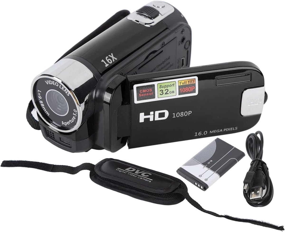 SnelShoppen - Video Camera met 2.7 Inch TFT Rotatable Screen, 16MP, 16x Digital Zoom, Vlogging Recorder met USB Kabel, Ideaal voor Reizen, Bruiloften, thumbnail 7