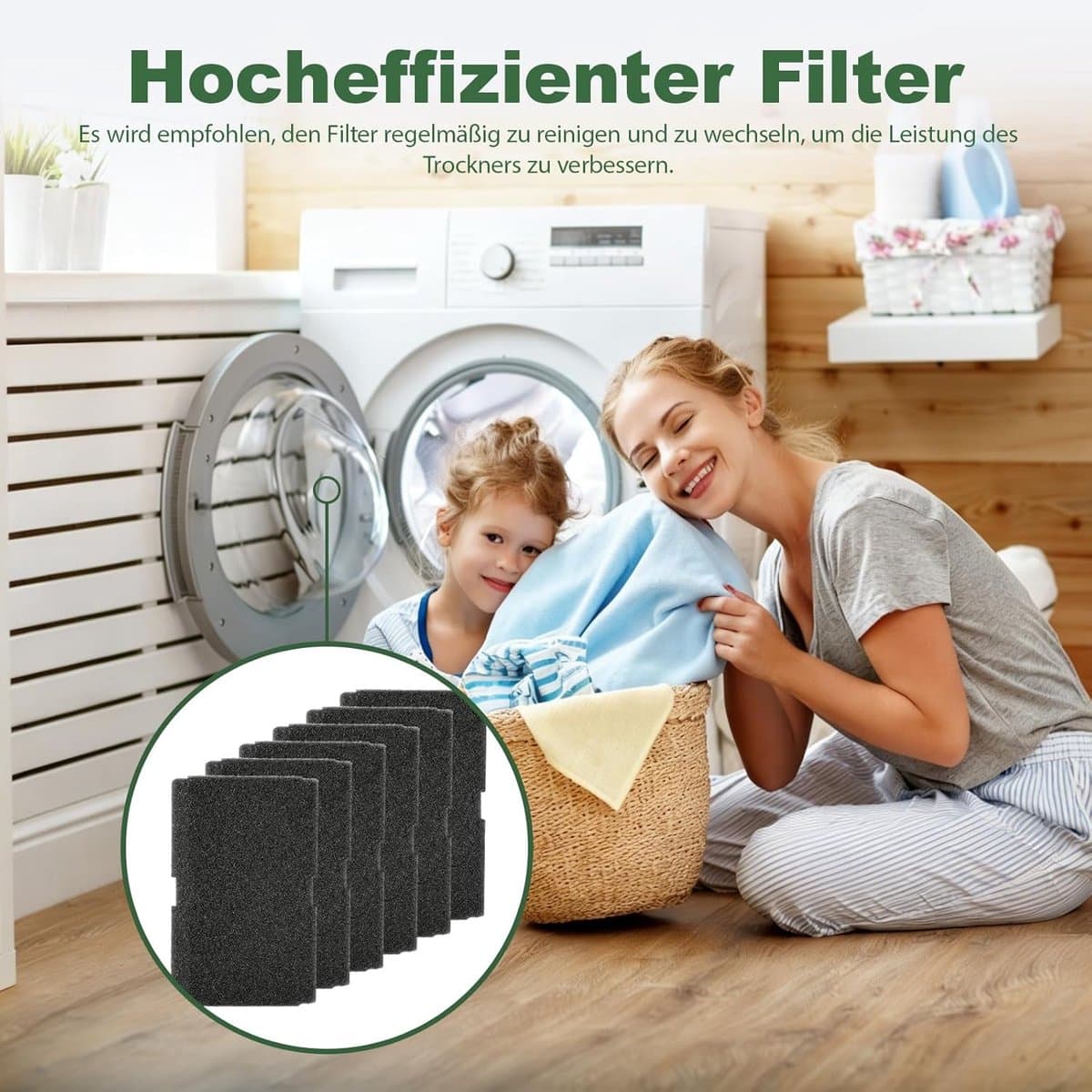 SnelShoppen - 6 Stuks Droogfilters voor Wasdroger, 240 x 155 x 10 mm, Schuimstoffilter, Sponsfilter, Filtermat voor Warmtepomp Droger thumbnail 5