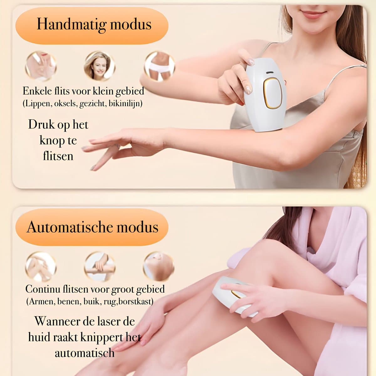Silky Flash IPL - Haar Laser - Laser Ontharingsapparaat - IPL Ontharing Apparaat - Epileerapparaat Dames & Heren - Ontharingsapparaten - Inclusief Beschermbril, Scheermes- 5 Standen thumbnail 4