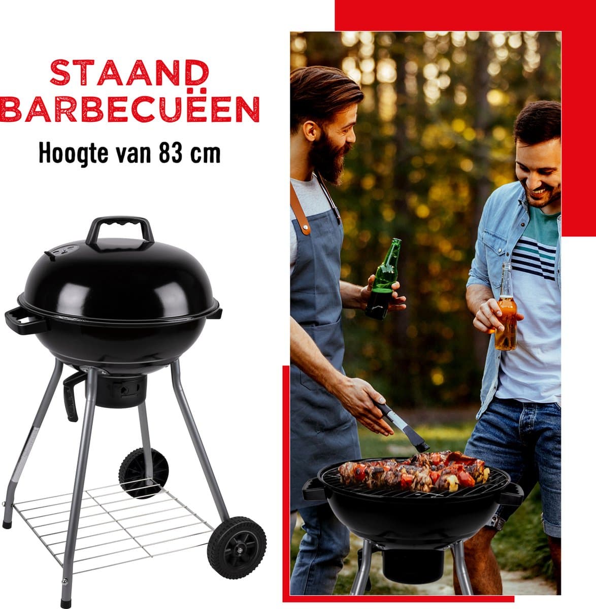 BBQ Collection Barbecue met Deksel - BBQ Houtskool met Asopvangbak - Barbeque Grill - Ø 45 cm thumbnail 4