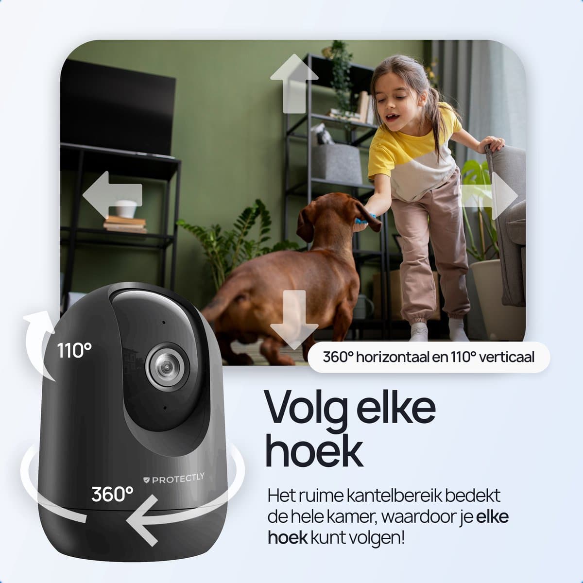 Protectly 2K Beveiligingscamera binnen met 64GB SD en app thumbnail 5