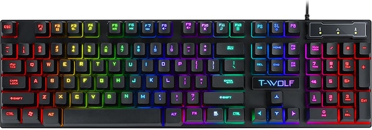 Edmondo Gaming Mechanische Gevoel Toetsenbord - Mechanical Keyboard - LED RGB Verlichting - Bedraad - QWERTY - Computer - Zwart thumbnail 5