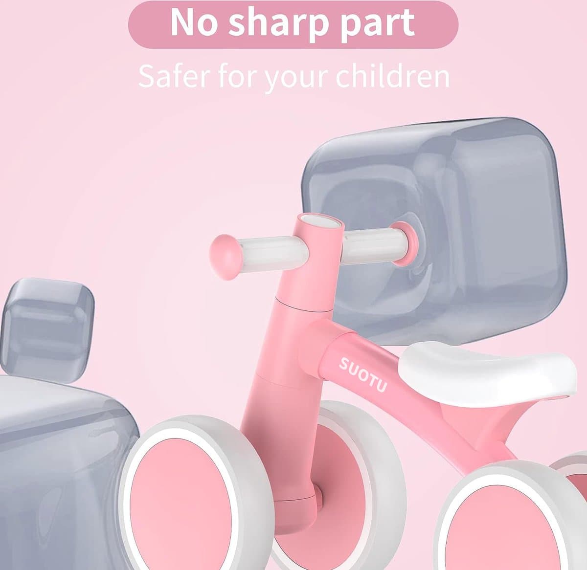 Suotu Loopfiets - Jongens en Meisjes - Speelgoed 1 jaar t/m 3 jaar - Certified Speelgoed - Roze thumbnail 7