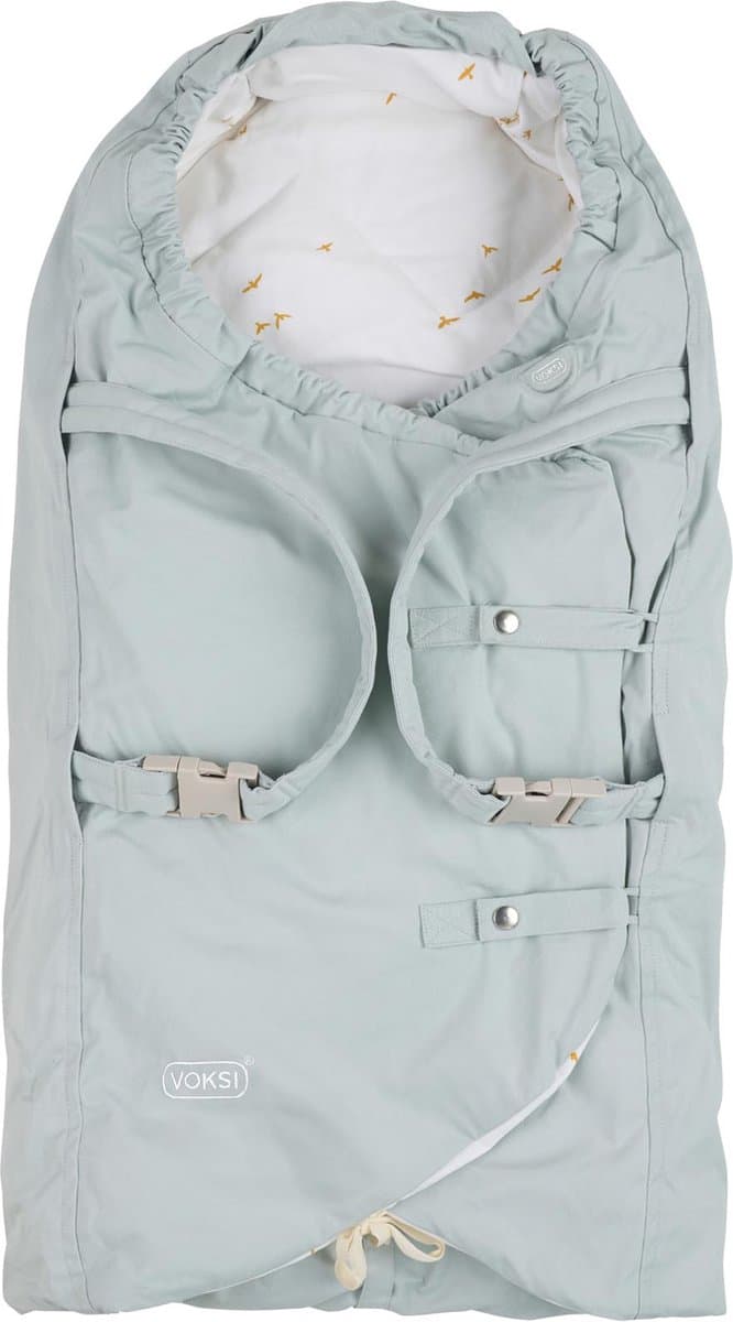 Voksi Carry – Zachte reiswieg en voetenzak kinderwagen - Wandelwagen –  Dusty Green Flying