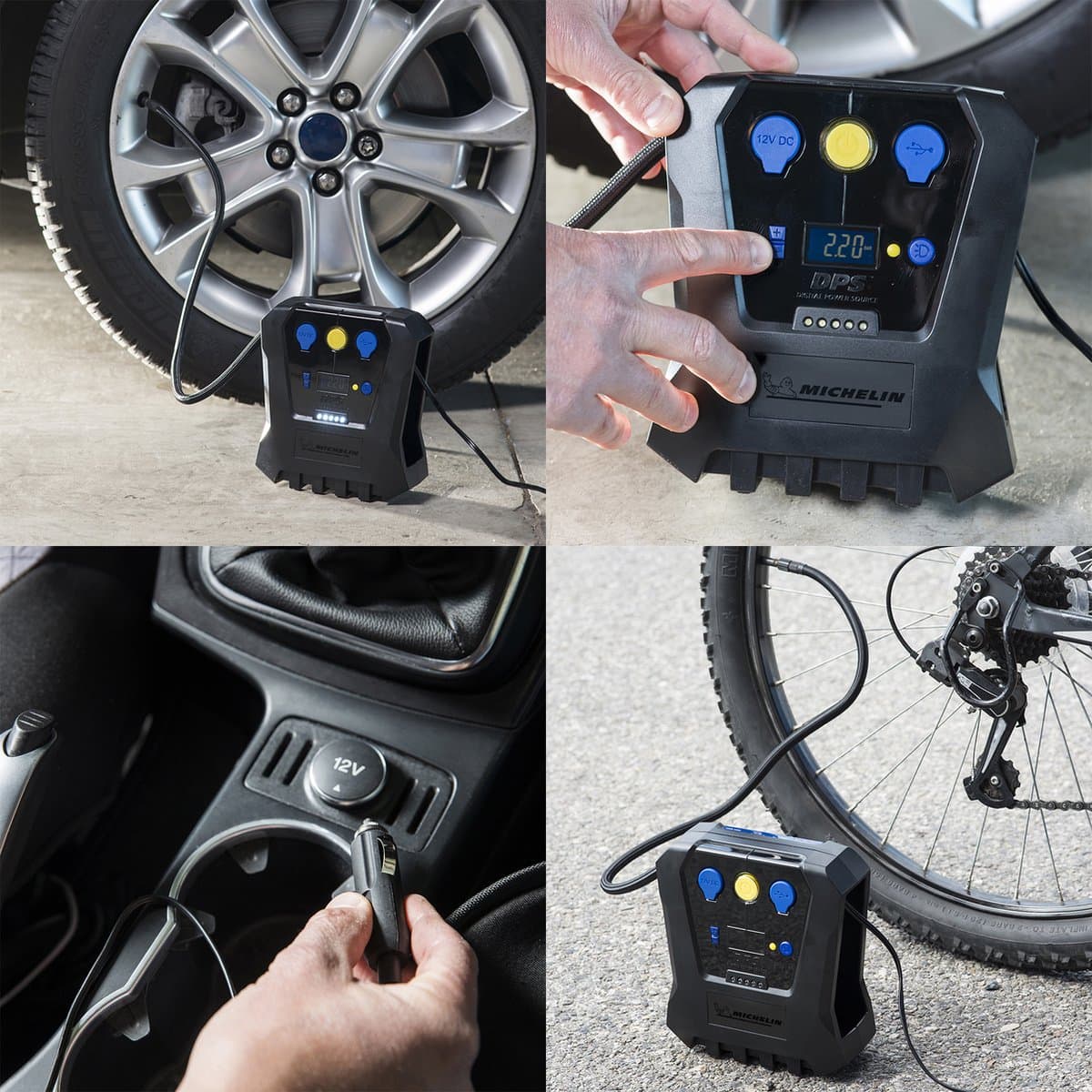 Michelin 12V Bandenpomp - Instelbare druk, USB-poort thumbnail 3