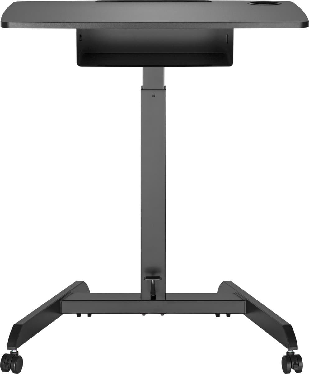 VDD Gaming - Katheder - Lessenaar - Bureau - Laptop Tafel - Zit Sta Bureau - Verrijdbaar - Workstation - Laptop Standaard - Laptoptafel - Bijzet Tafel op Wielen - Zwart - In hoogte verstelbaar - Maximale hoogte 113 cm - Bureaublad - 80 x 58 cm thumbnail 6