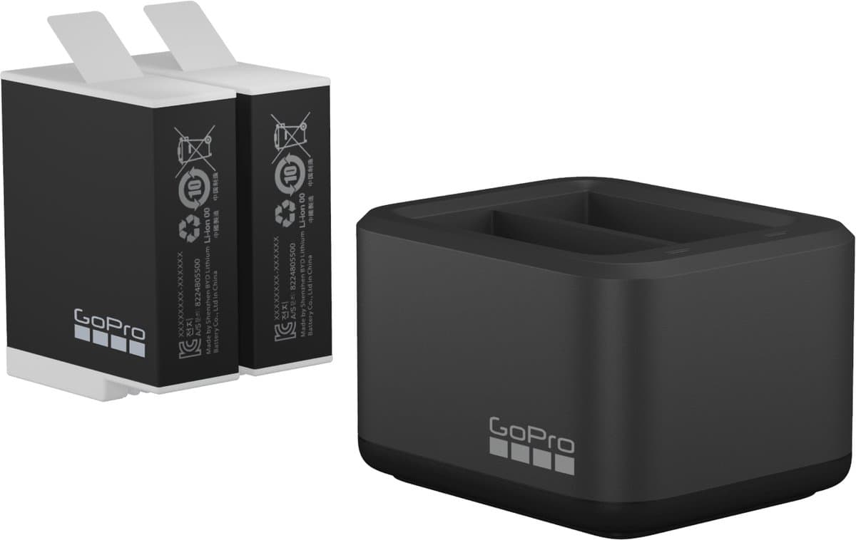 GoPro Enduro - Dual Battery Charger + Accu 2-Pack - 1720 mAh - Voor HERO9/10/11/12 Black - Zwart thumbnail 2