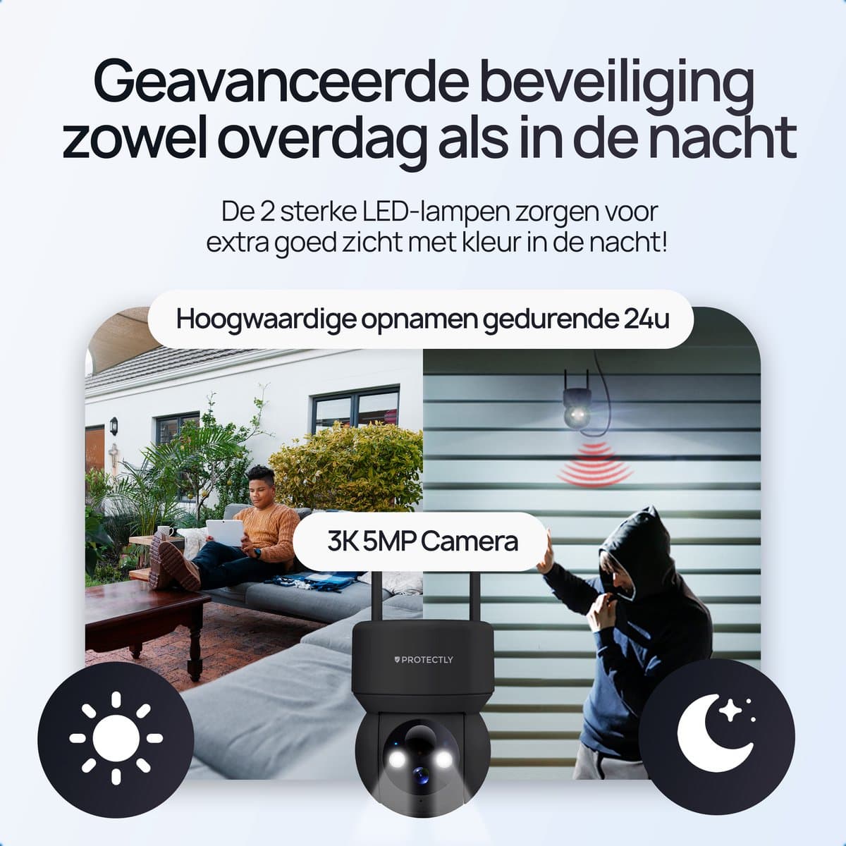 Protectly Beveiligingscamera Draadloos Buiten – 3K, Zonne-energie thumbnail 2