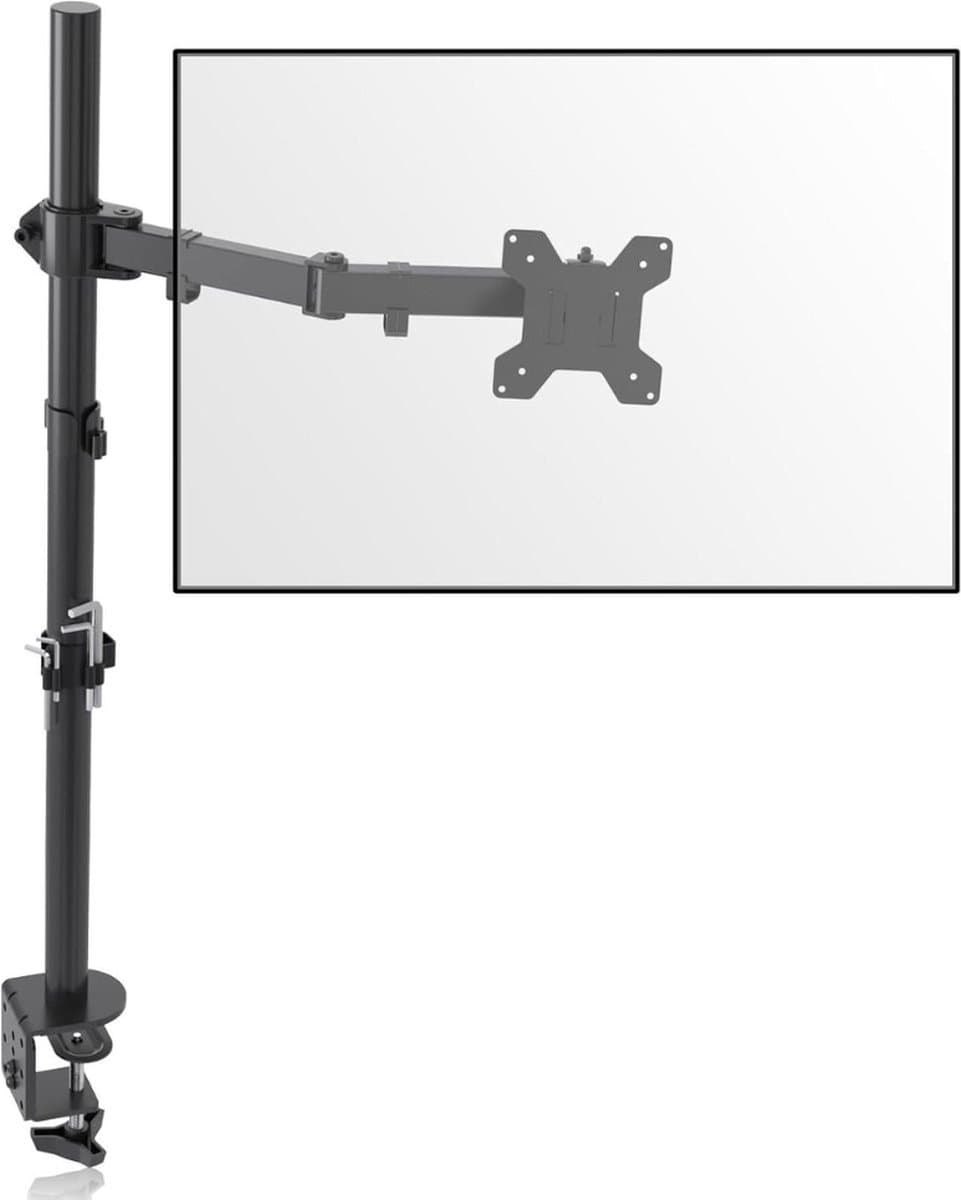 Monitor Standaard - Beeldscherm Standaard Enkele Monitor Arm (80cm in Hoogte Verstelbaar) voor 13-27 inch LCD LED Schermen VESA 75/100mm tot 10kg Tilt 90 ° Draaien 360 ° Monitorbeugel Monitorarm Beugel