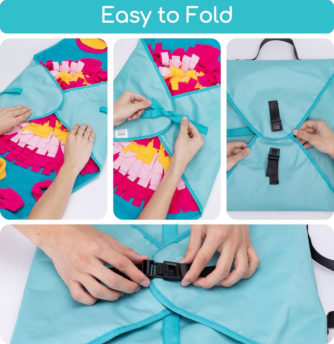 Nobleza Snuffelmat hond - honden speelmat - hondenspeelgoed - fleece - snackmat - 70 x 70 cm thumbnail 7