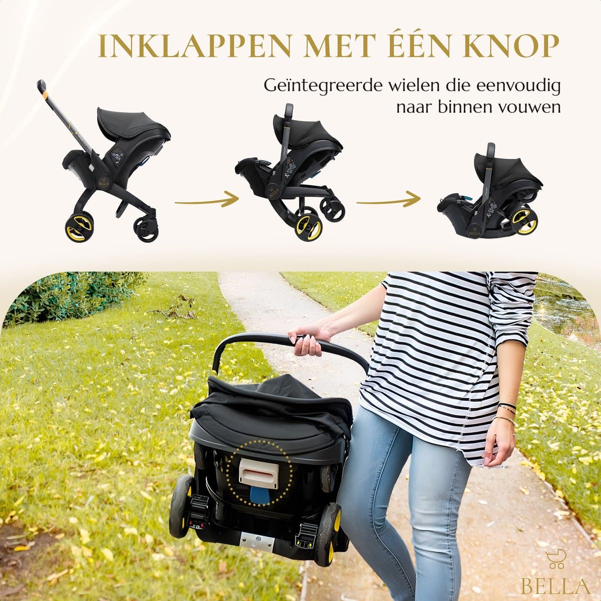 BELLA 3 in 1: autostoel die in 10 seconden wandelwagen wordt thumbnail 7