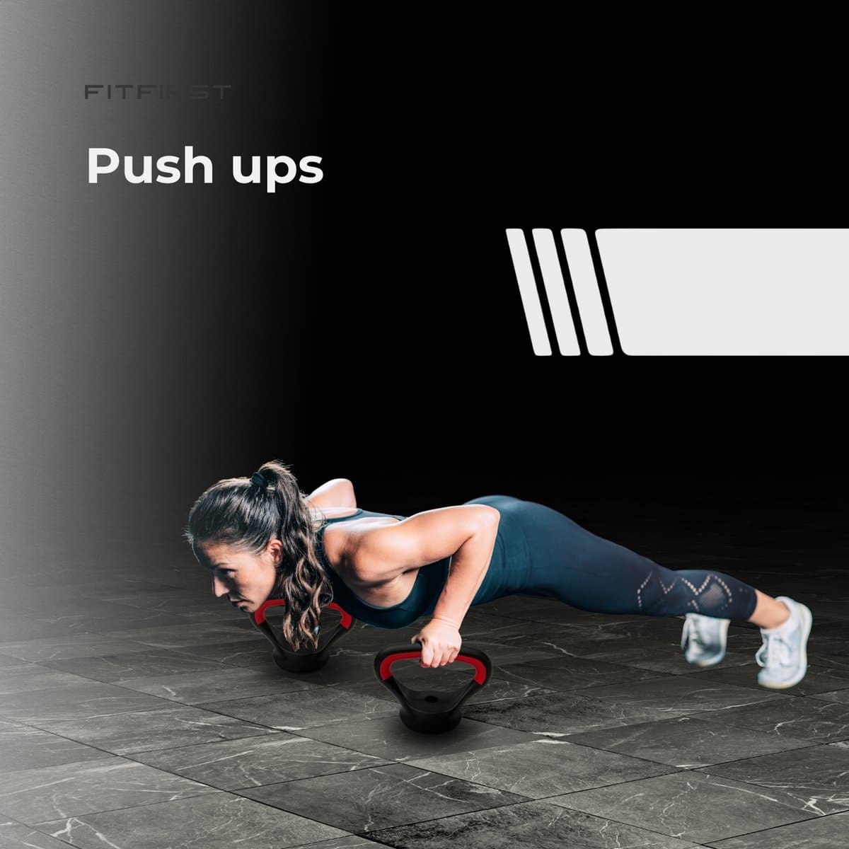 FitFirst 4-in-1 Verstelbare Dumbbells, Halter & Kettlebell Set – 40 kg – Complete Thuisgym Oplossing – Zwart/Rood thumbnail 3