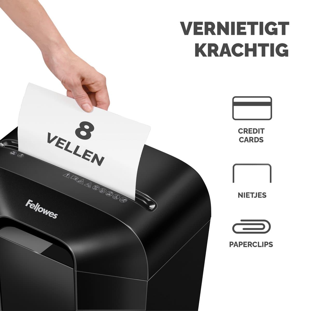 Fellowes LX45 - Papierversnipperaar - P4 Cross-Cut - 8 vel - 17L thumbnail 2