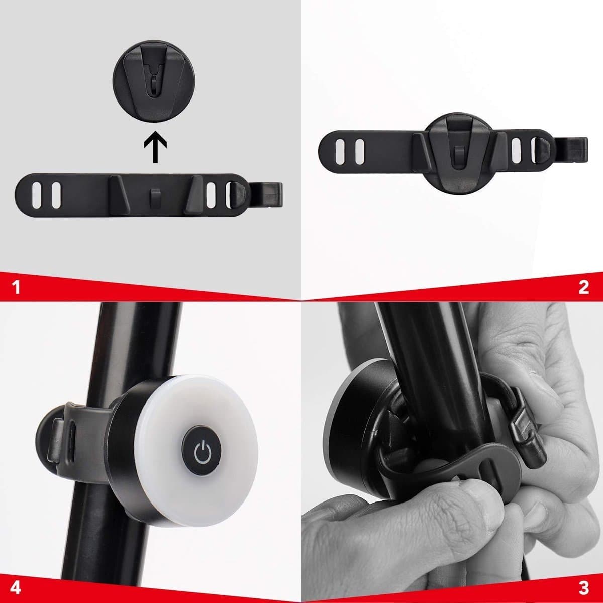 Led fietsverlichting set - USB oplaadbaar - Voorlicht en Achterlicht - Waterbestendig - Fietslampjes thumbnail 4