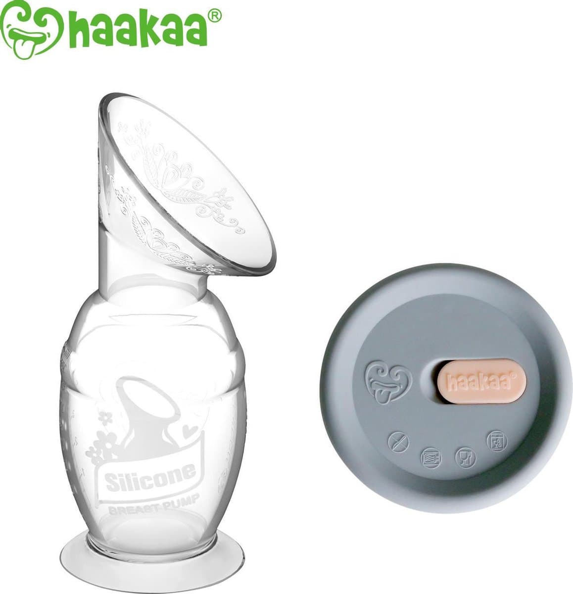 HAAKAA Siliconen Borstkolf 150ml - Vacuüm, compact en stil thumbnail 2