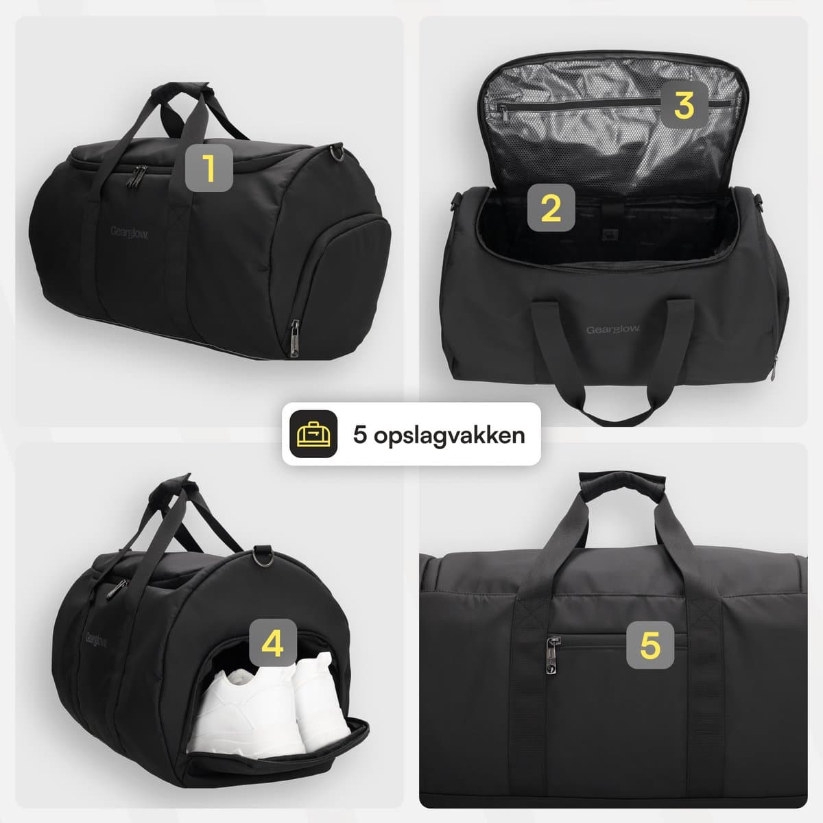 GearGlow Sporttas 50L - Waterafstotend, Schoenenvak & Laptop-opslag thumbnail 7