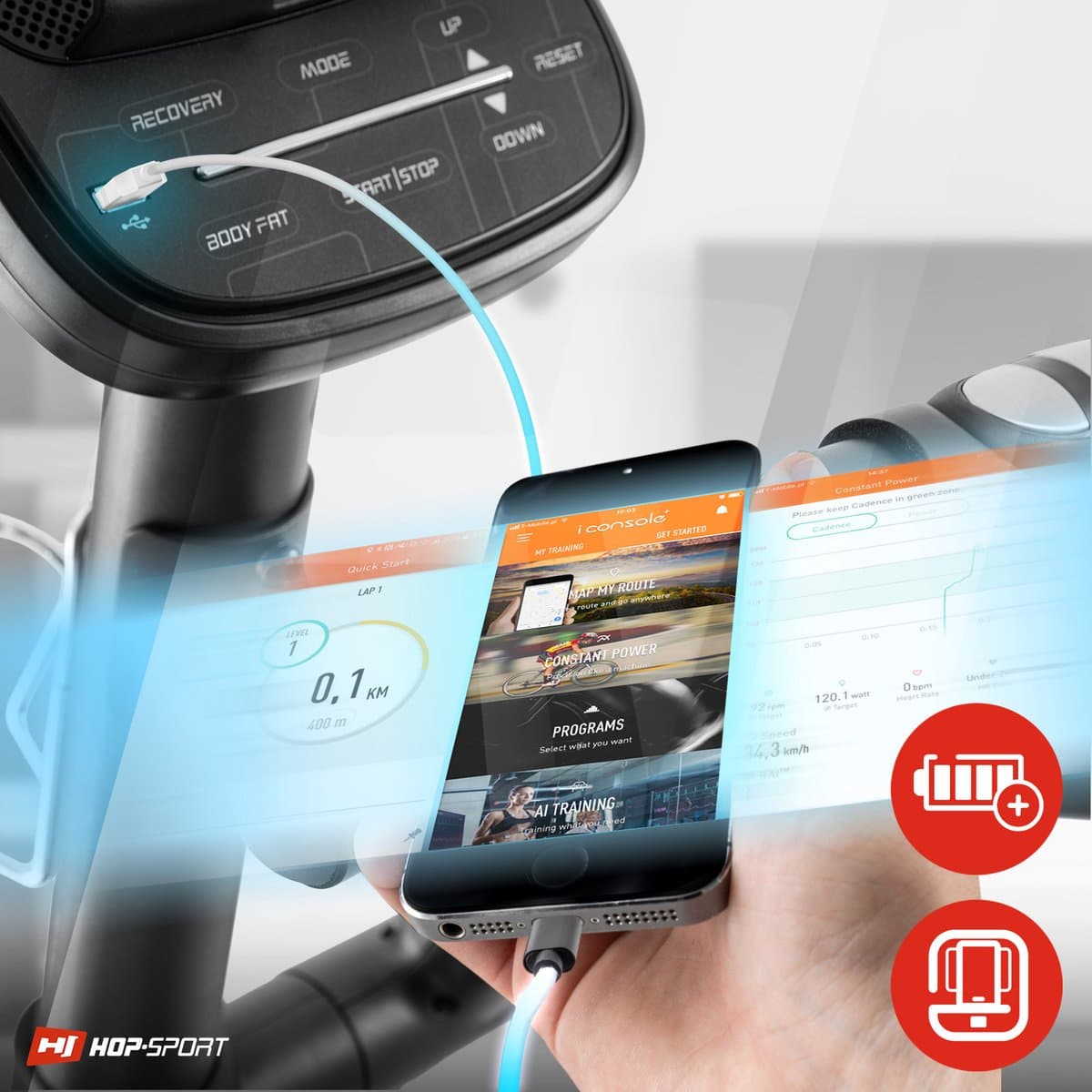 Hop-Sport HS-160CF Stage – Crosstrainer – 24 kg Vliegwiel – Magnetisch Weerstandssysteem – 12 Trainingsprogramma’s thumbnail 3