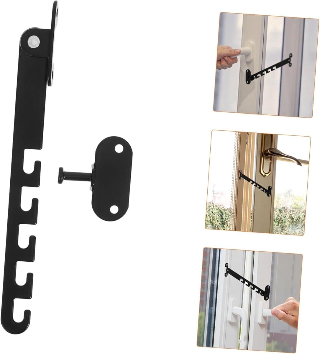 Raamvastzetter en Deurvastzetter - 2 stuks - Raambegrenzer - Raambeveiliging - Kinderslot Raam - Raam Slot - 16cm - met Bevestigingsmateriaal - Wit thumbnail 8