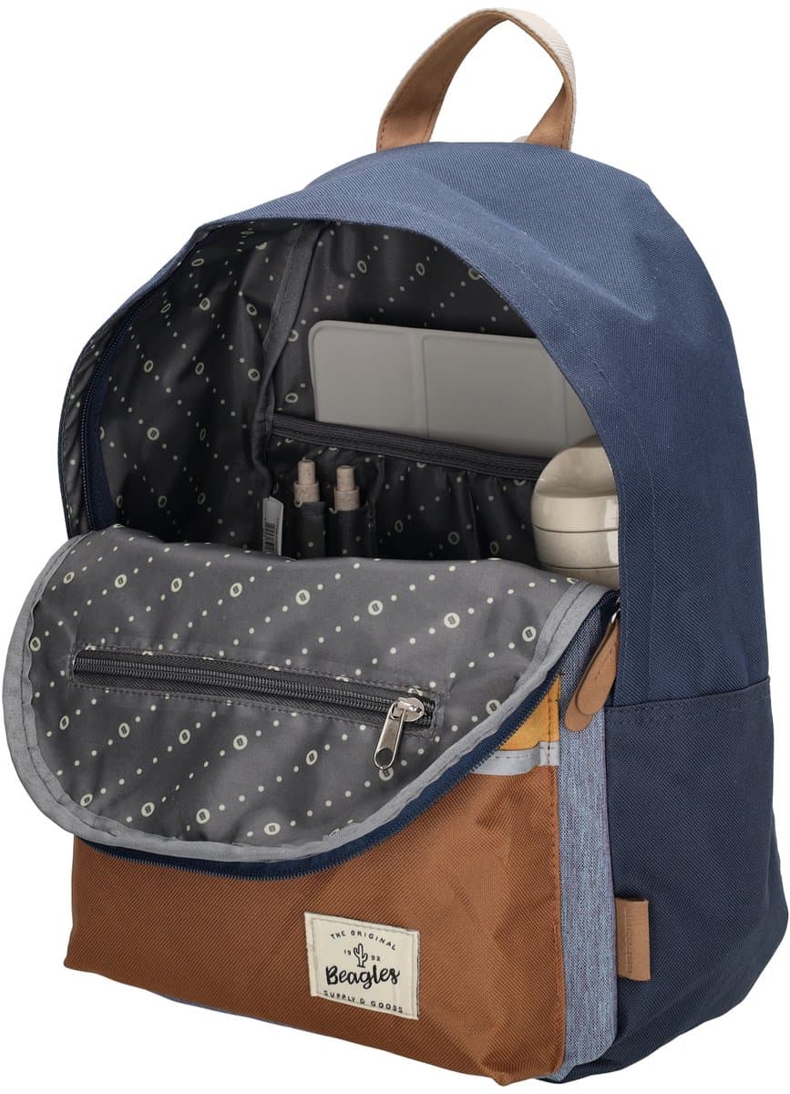 Beagles Originals Mulit Color Rugzak - School Tas - Rugtas - Kinderrugzak - 6-10 Jaar - Tablet Vak - Chromebook Vak - Jeansblauw thumbnail 6