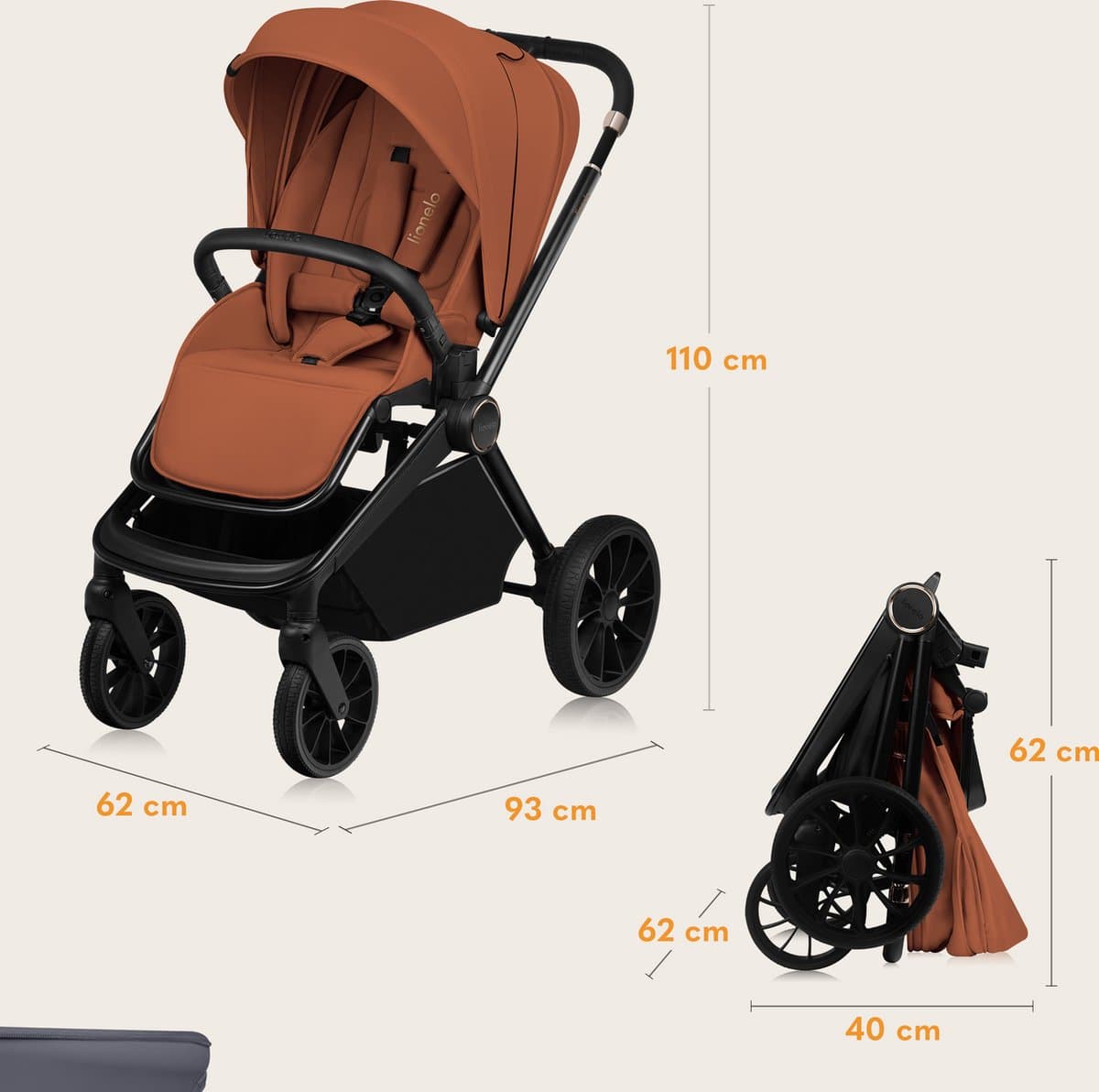 Lionelo Mika Plus 3in1 - Veilige kinderwagen met autostoel