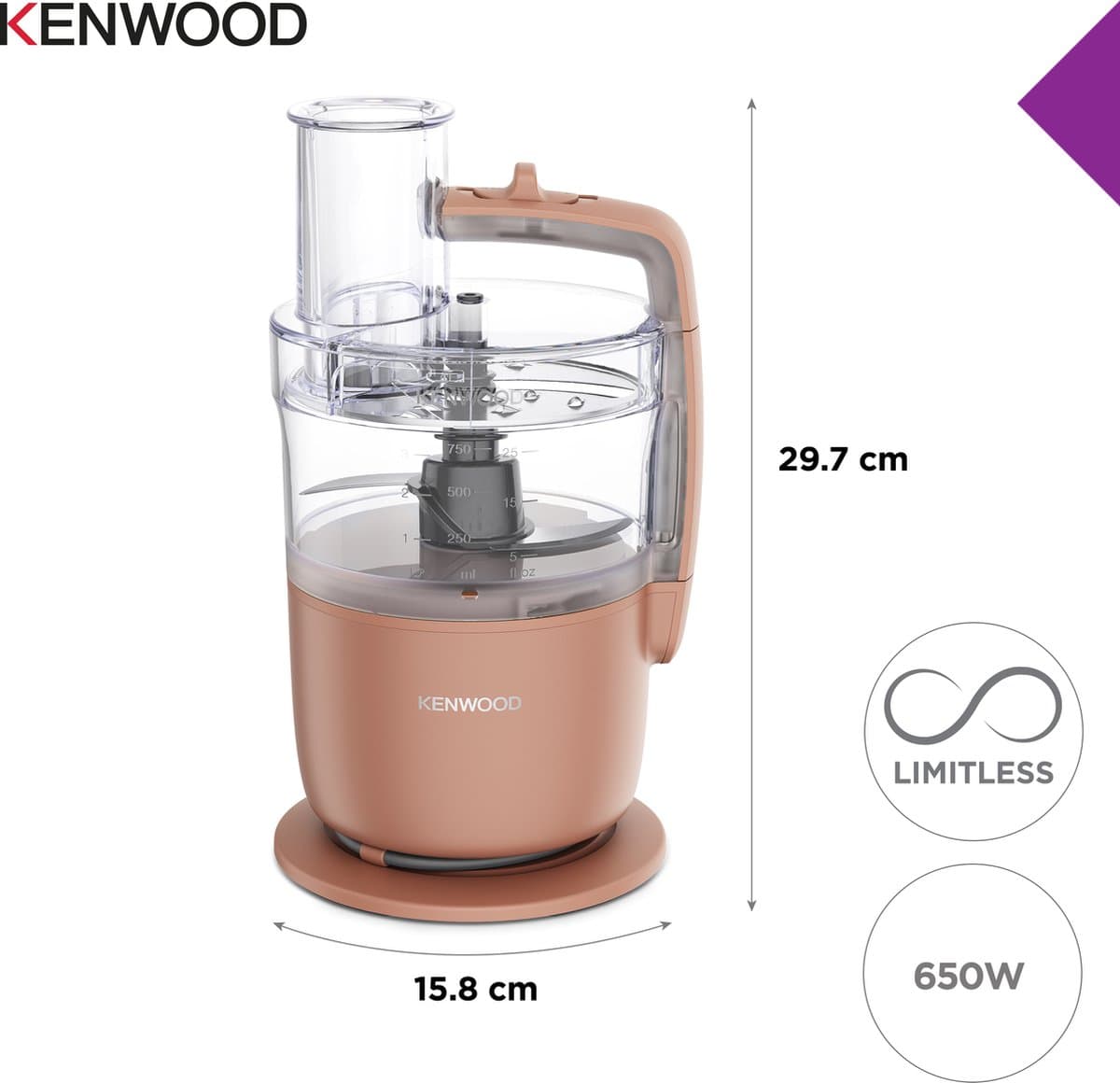 Kenwood MultiPro Go FDP22.130RD – Compacte foodprocessor roze thumbnail 7