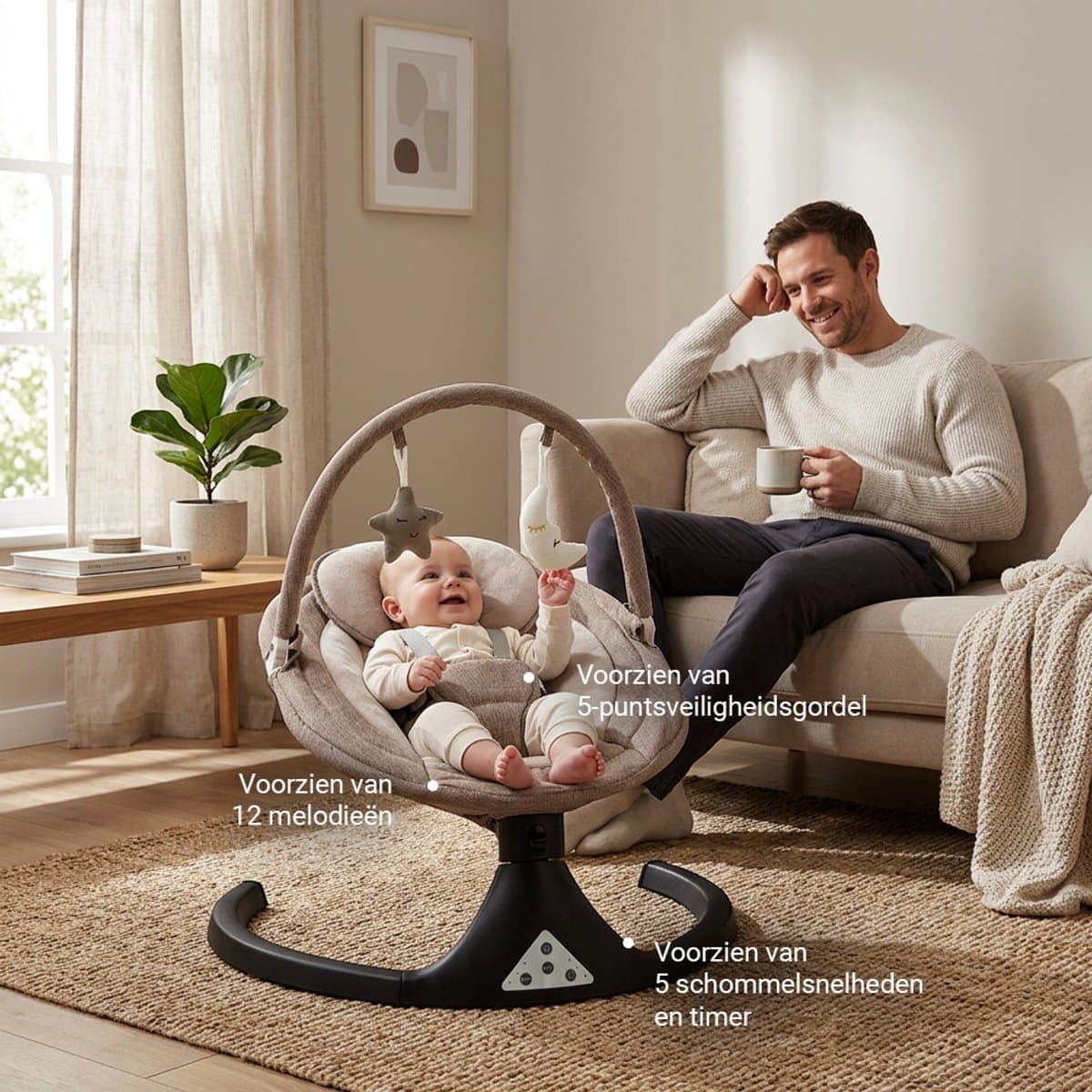 Novi Baby Nola Swing Wipstoel - Schommelstoel - Beige thumbnail 7
