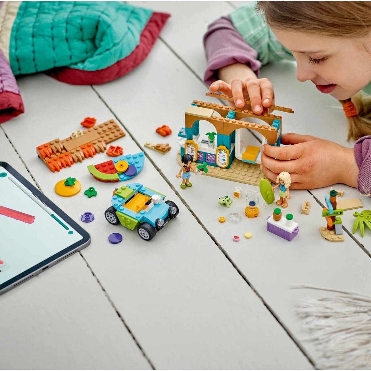LEGO Friends Strand smoothiekraam: bouwset met buggy voor kinderen 6+ thumbnail 4