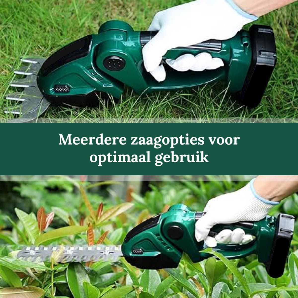 Twenty4seven® Elektrische Heggenschaar met Accu - Inclusief Buxusschaarmes & Grasschaarmes - Draadloze Snoeischaar & Grasschaar thumbnail 4